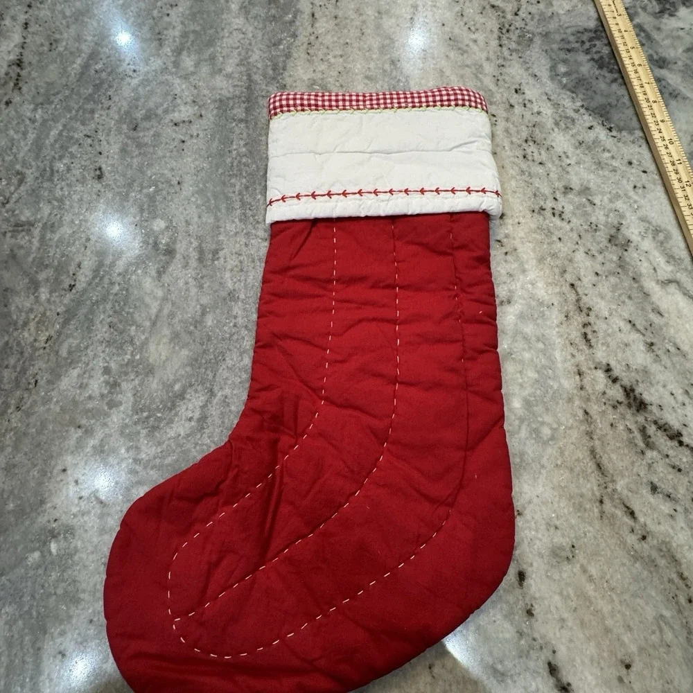 NWT Pottery Barn Kids Quilted Christmas Stocking 